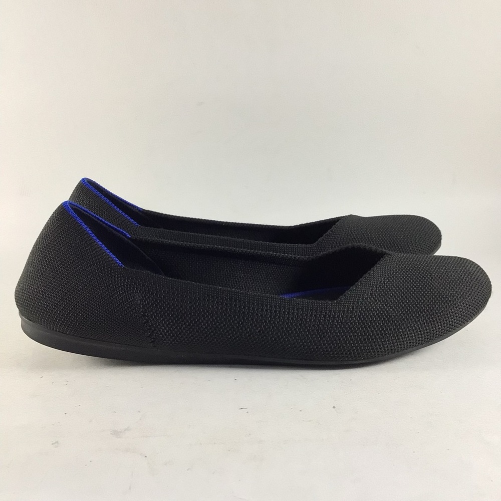 Rothy’s the flat womens round toe knit shoes flats black size 9